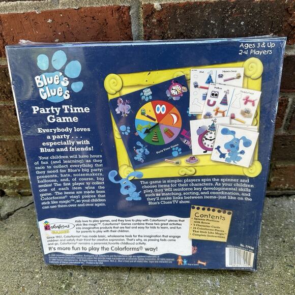 VTG Blue’s Clues Party Time Game 1998 Nick Jr Ages 3+ 2-4 Players SEALED - Picture 2 of 7
